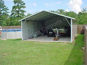 Boxed Eave Style Carport with Both Sides Closed